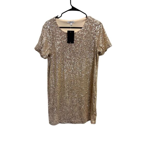 Rose Gold Sequin Embellished Dress - Picture 1 of 5